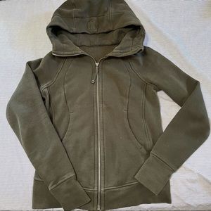 Lululemon Scuba Hoodie Light Cotton Fleece Dark Olive Size 2
